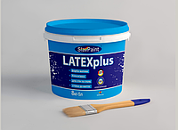 Фарба латексна для фарбування стін, стель, шпалер K 142 LATEX plus "Slav Paint" 8кг-5л стійка до миття, Белый, Белый