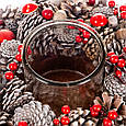 Різдвяний декоративний вінок зі свічником "Дари лісу" для декору інтер'єру, фото 3