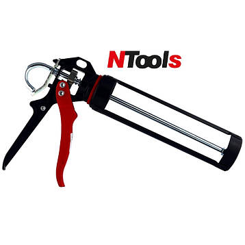 Посилений вичавний пістолет NTools HKS Deluxe з подачею 12:1 та поворотним утримувачем для картриджів 310мл, фото 2