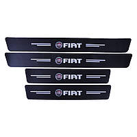 Захисна плівка для порог із логотипом Fiat (комплект 4 шт.) Карбон