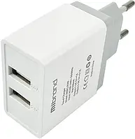 Блок для зарядки телефона 2USB 10,5W 1А белый Mibrand