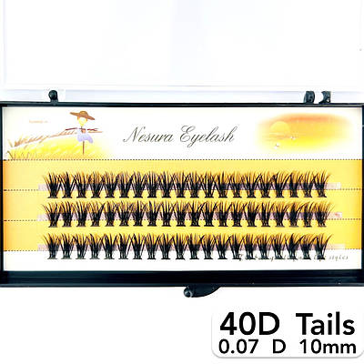 Пучкові вії Nesura Eyelash Tails 40D, 0,07, D, 10 мм, 60 пучків Несура