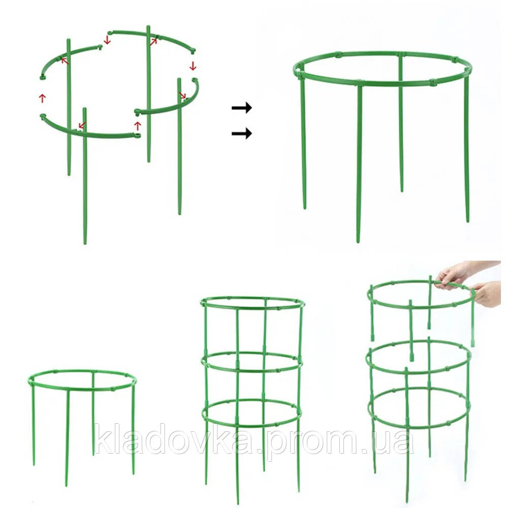 Пластиковая опора для растений, диаметр 19 см, 6 элементов/уп Кладовка - фото 8 - id-p2009489228