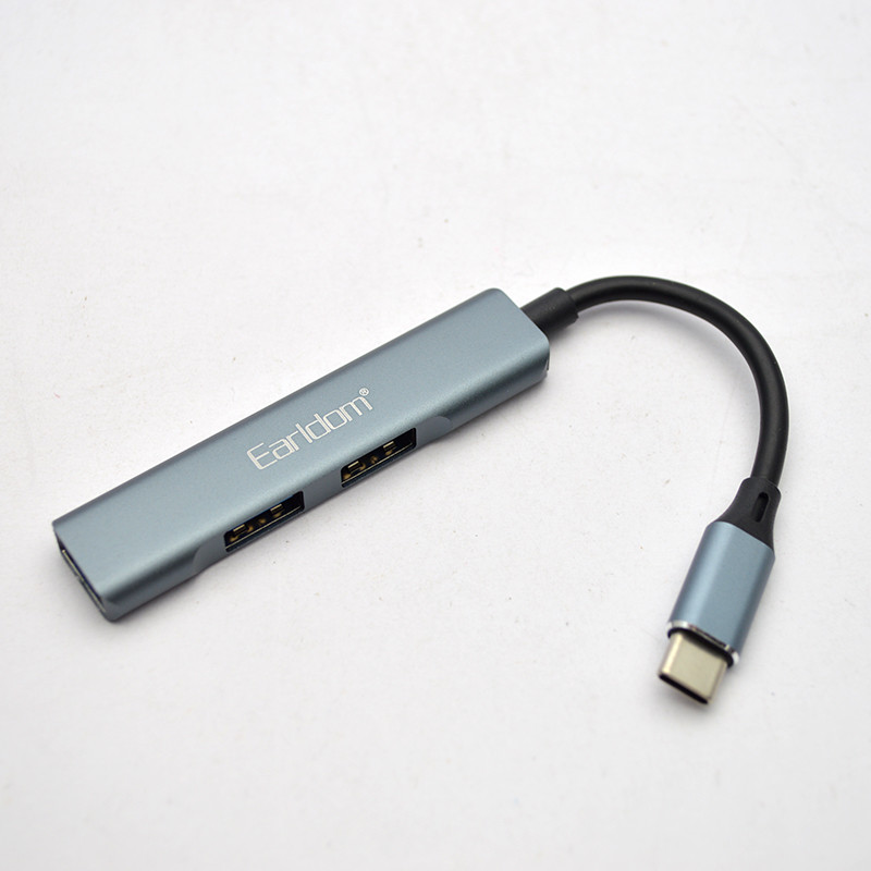 USB Type-C хаб (концентратор) Earldom ET-HUB10 Multi HUB Grey, фото 2
