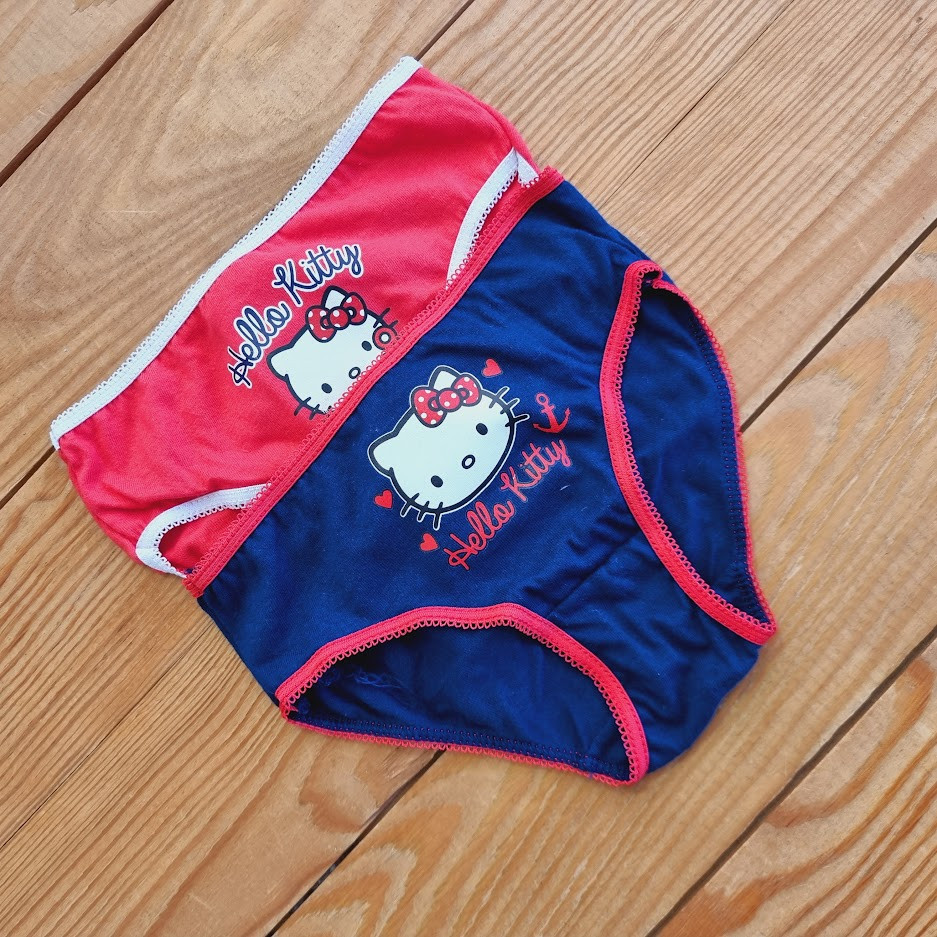 Комплект трусиків із 2 штук для дівчинки, 2-3 роки, колір синій, червоний