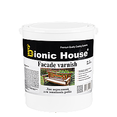 Лак для зовнішніх робіт Bionic House Facade Varnish всі кольори напівматовий 0.8л