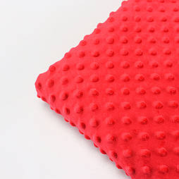 Відріз плюшу Minky  червоного кольору 100*80 350г/м2 № м-7