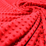 Відріз плюшу Minky  червоного кольору 100*80 350г/м2 № м-7, фото 4