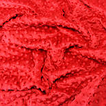 Відріз плюшу Minky  червоного кольору 100*80 350г/м2 № м-7, фото 3