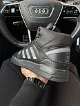 Зимові чоловічі кросівки Adidas Drop Step High з хутром зима теплі високі чорні. Живе фото, фото 6