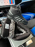 Зимові чоловічі кросівки Adidas Drop Step High з хутром зима теплі високі чорні. Живе фото, фото 2