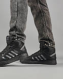 Зимові чоловічі кросівки Adidas Drop Step High з хутром зима теплі високі чорні. Живе фото, фото 9