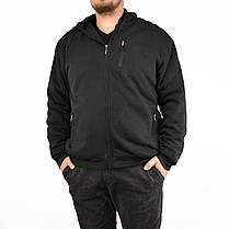 Куртка чоловіча з капюшоном на чорному хутрі Толстовка на блискавці M-3XL, фото 3