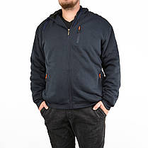 Куртка чоловіча з капюшоном на чорному хутрі Толстовка на блискавці M-3XL, фото 5