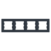 Рамка 4 поста антрацит горизонтальна Schneider Electric EPH5800471 Asfora