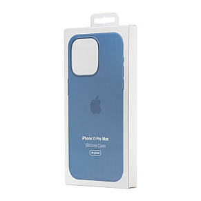 Чохол Silicone Case with MagSafe & SplashScreen iPhone 15 Pro Max Winter Blue, фото 3