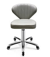 Стул для мастера со спинкой серый