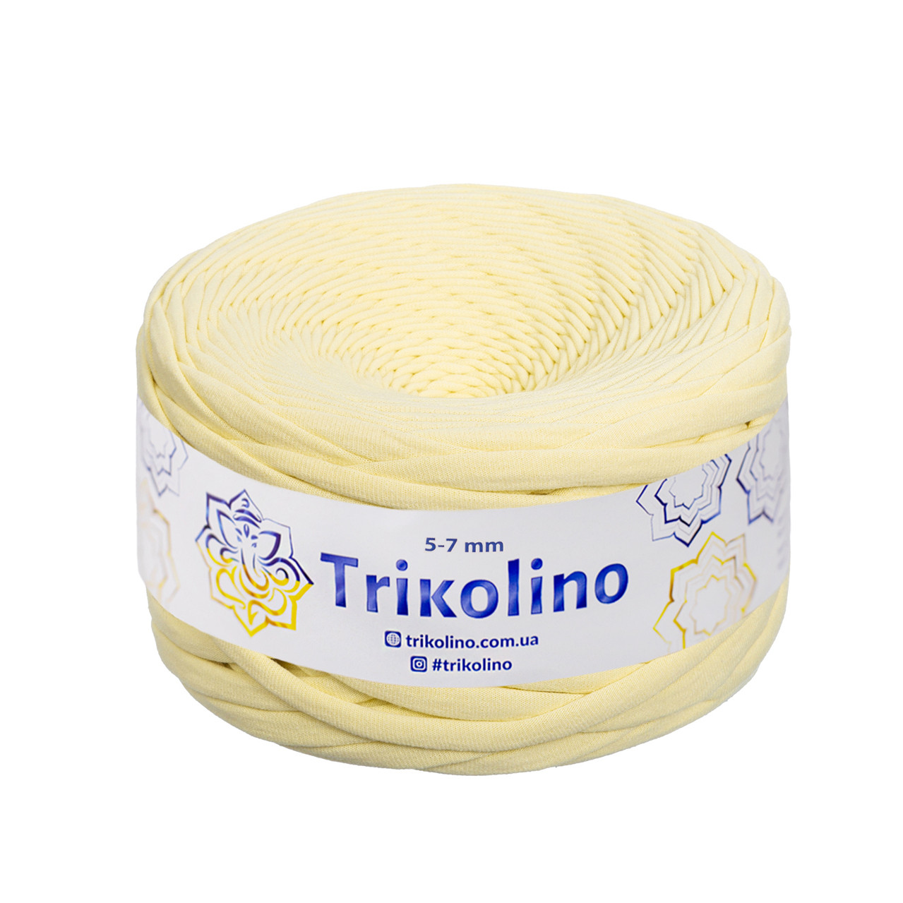 Трикотажна пряжа Trikolino, 5-7 мм., 100 м., Ванільний пудінг, нитки для в'язання