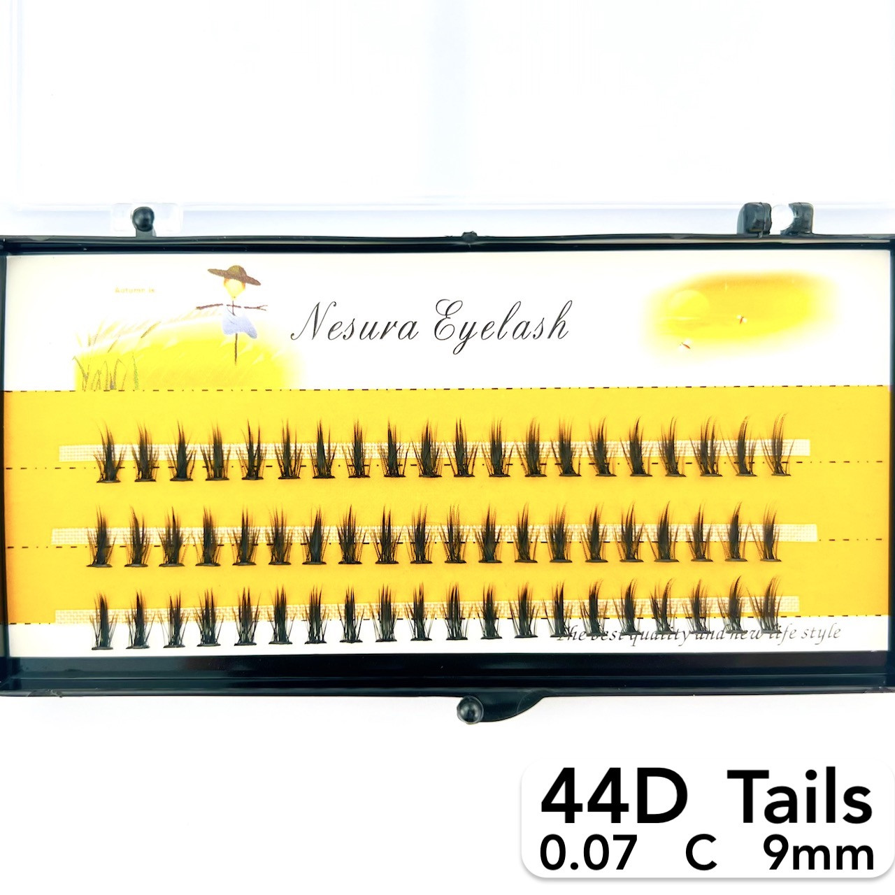 Пучкові вії Nesura Eyelash Tails 44D, 0,07, C, 9 мм, 60 пучків Несура