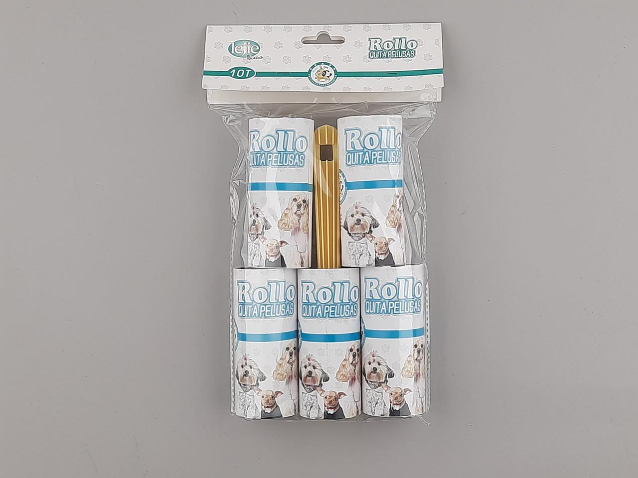 Ролик-липучка для чищення одягу на 10 аркушів з чотирма змінними касетами, жовтого  кольору., фото 1