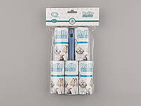 Ролик-липучка для чистки одежды на 10 листов с четырьмя сменными кассетами, голубого цвета.