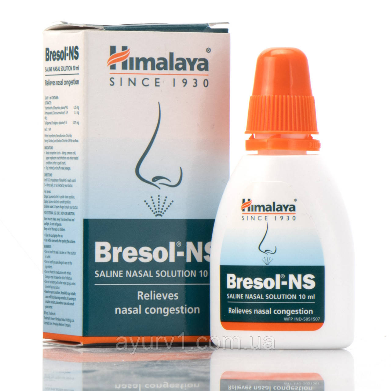 Краплі спрей для носа Бресол, Bresol-NS, Drops/Spray, HIMALAYA, 10 мл у разі алергії