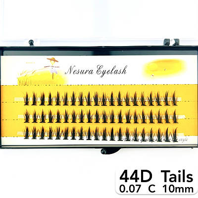 Пучкові вії Nesura Eyelash Tails 44D, 0,07, C, 10 мм, 60 пучків Несура