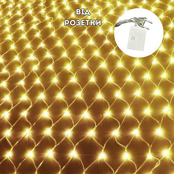 Гірлянда новорічна світлодіодна "Сітка" L120 на ялинку 2 м*2 м білий теплий