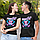 Парні чорні футболки для закоханих із принтом "Our love is varied 69. Наше кохання різноманітне 69" Push IT, фото 2