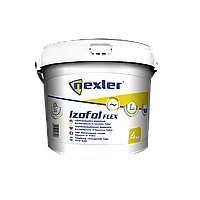 Однокомпонентна еластична гідроізоляційна мастика (мембрана) для використання ззовні приміщень Nexler Izofol Flex, 4 кг