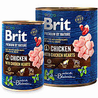 Влажный корм для собак Brit Premium by Nature паштет с курицей и куриным сердцем 6шт*800 гр