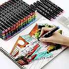 Набір двосторонніх маркерів для скетчингу 24 шт Набір фломастерів для малювання, фото 10