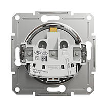 Розетка Schneider Electric Asfora алюміній одинарна із заземленням внутрішня зі шторками EPH2900261, фото 3