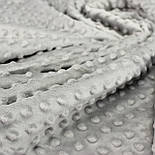 Лоскуток. Плюш Minky світло-сірого кольору 350 г/м2, 46*160  см, фото 4