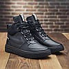 Чоловічі зимові шкіряні кросівки, черевики (натуральна шкіра) чорні на хутрі, чоловіче взуття на зиму, розмір 40 41 42 43 44 45, фото 2