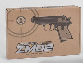 ✅ Дитячий пістолет металевий спринговий ZM 02 Walther PPK Вальтер
