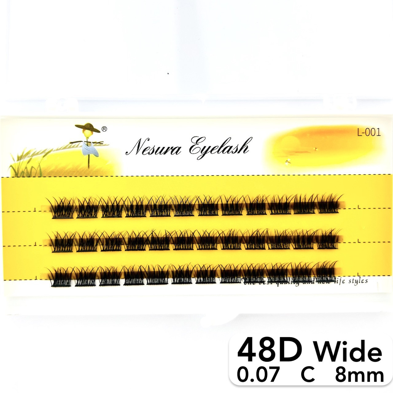 Пучкові вії Nesura Eyelash Wide 48D, 0,07, C, 8 мм, 36 пучків Несура