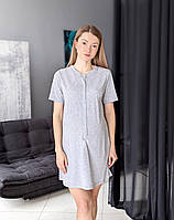 Комплект халат і сорочка у пологовий (сірий меланж), фото 3