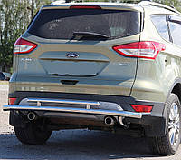 Защита заднего бампера УС d60 Ford Kuga (2013-2017) защита двойная на Форд Куга