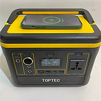 Зарядна станція Toptec DK600 600W 568Wh,153600mAh,Li-Ion-акб,QC 18W,Wireles charging,Type-C 65W, фото 3