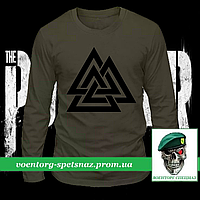 Военный реглан Треугольники олива потоотводящий (футболка с длинным рукавом)