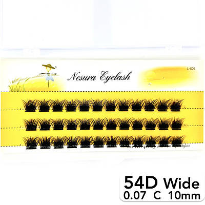 Пучкові вії Nesura Eyelash Wide 54D, 0,07, C, 10 мм, 36 пучків Несура