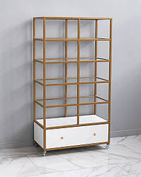 Стелаж LOFT Avrora вітрина металевий каркас полиці скло VM66*