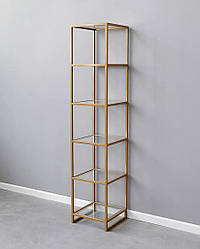 Стелаж відкрита вітрина LOFT зі скляними полицями в салон краси Amber