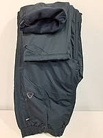 Мужские утепленные спортивно прогулочные штаны плащевка на флисе SOCCER темно-синие большие размеры