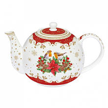 Різдвяний порцеляновий чайник для чаю "Різдвяна мелодія" від італійського бренду Easy Life 1000 мл