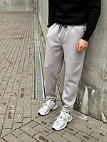 Мужские теплые спортивные штаны с начесом Reload Cold серые / Трикотажные штаны флисовые демисезон