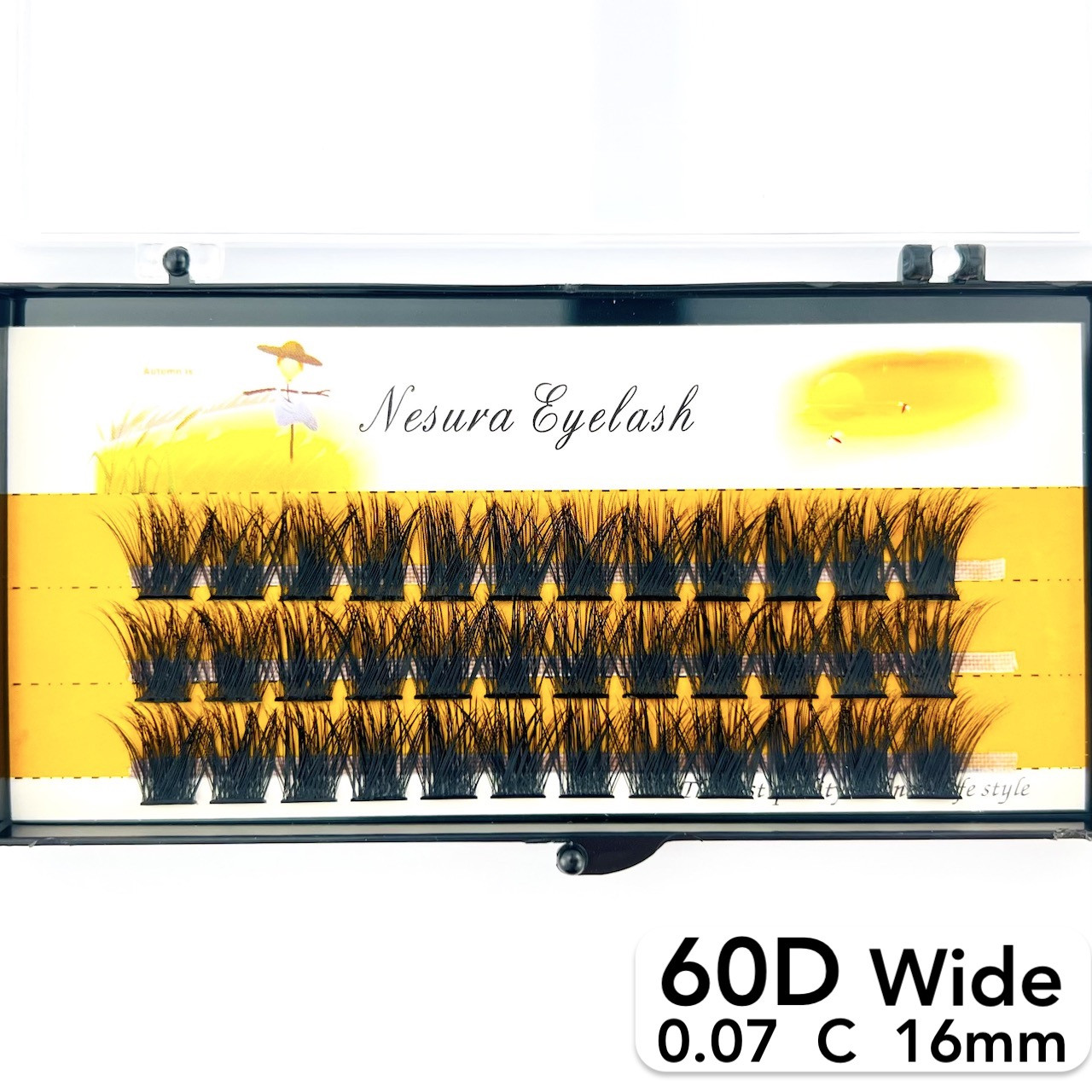 Пучкові вії Nesura Eyelash Wide 60D, 0,07, C, 16 мм, 36 пучків Несура