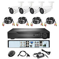 Набор уличных камер FULL AHD CCTV для видеонаблюдения 4 камеры 4 Мп