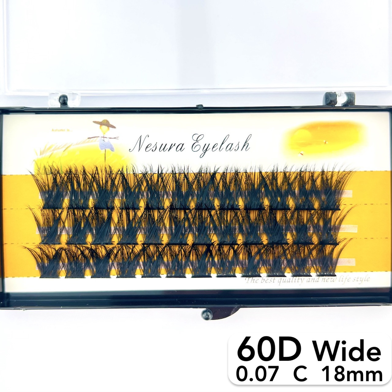 Пучкові вії Nesura Eyelash Wide 60D, 0,07, C, 18 мм, 36 пучків Несура